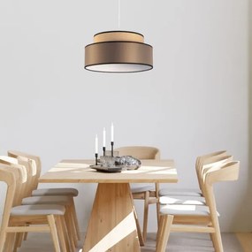 Lampadario a sospensione con filo GRACE 1xE27/60W/230V diametro 40 cm beige/marrone