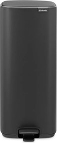 Cestino per la spazzatura grigio scuro in acciaio con pedale 30 l Bo – Brabantia