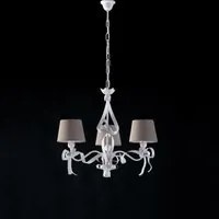 Lampadario Shabby Chic Lucy Bianco 3 Luci E14