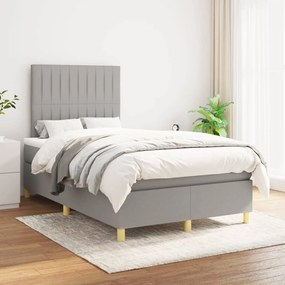 Giroletto A Molle Con Materasso Grigio Chiaro 120x200cm Tessuto /
