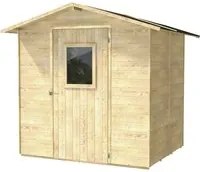 Casetta Box da Giardino per Attrezzi 200x207 cm con Porta Finestrata in Legno Naturale