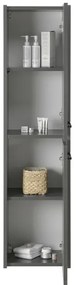 Colonna bagno sospesa 140 cm grigio effetto legno 2 ante soft-close Sofia