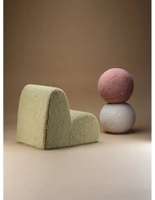 Poltrona per bambini verde con rivestimento in bouclé Cloud – Wigiwama