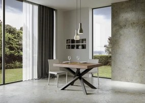 Tavolo Estensibile Volantis con Struttura Antracite P.90, 90x140/244 cm Volantis / Noce