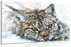 Stampa su tela – Lince in versione acquerello