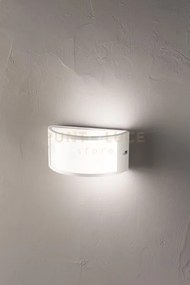 Applique fabius bianco 1 luce attacco e27 biemissione ip44 l.25cm