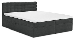 Letto boxspring grigio scuro con contenitore 160x200 cm Jade - Mazzini Beds