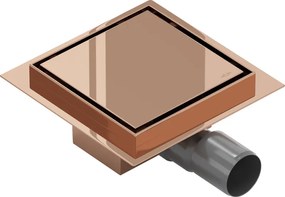 Mexen Flat-Q M13 scarico a pavimento quadrato 12 x 12 cm, oro rosa - 1610012