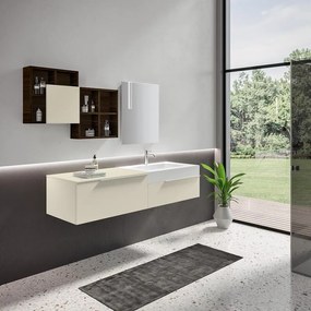 Mobile bagno con lavabo L 135 x H 36 x P 51 cm pesca per vasca a destra Ginevra