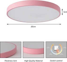 Brilagi - Plafoniera LED POOL LED/100W/230V 3000/4000/6000K 80 cm rosa