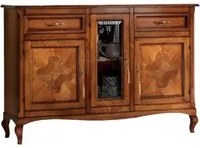 Credenza classica 3 porte 2 cassetti legno bassano 165x49x113