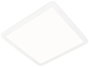 Plafoniera bianca 40 cm quadrata con LED dimmerabile a 3 livelli IP44 - Steve