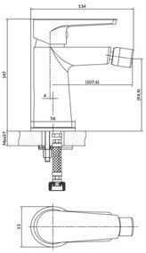Cersanit S951-570 - Rubinetto del bidet MODUO nero
