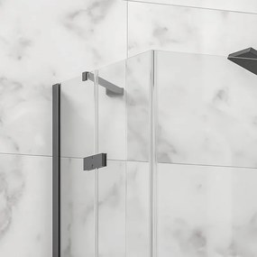 Kamalu - Box doccia 100x140 colore gun metal battente | KT1000GM