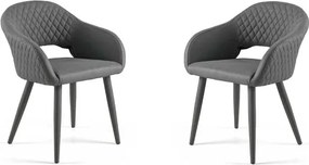 Sedia pranzo ecopelle Grigio - imbottita LIVING 2 sedie