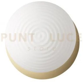 Plafoniera tondo base oro 1 vetro bianco opaco 2 luci attacco e27 d...