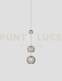Oto sospensione peab fume' rigato nickel satinato 1 luce attacco g9