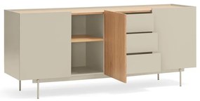 Cassettiera bassa beige/naturale in rovere 180x78 cm Otto - Teulat