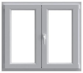 Finestra in PVC bianco L 140 x H 120 cm, 2 ante apertura a destra