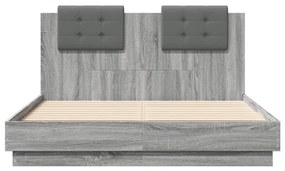 Giroletto Testiera Grigio Sonoma 135x190 cm Legno Multistrato