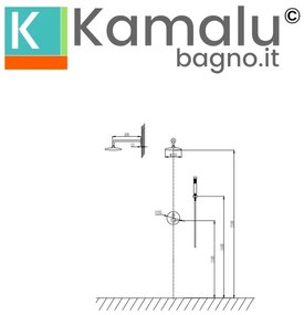 Kamalu - Set doccia a incasso finitura cromata con dettagli in marmo bianco | MARMO-BIANCO
