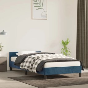 Giroletto Senza Materasso Blu Scuro 100x200 Cm İn Velluto /