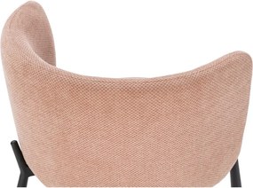 Set di sedie da pranzo color pesca in imbottito 2 pz Ginny – MOME