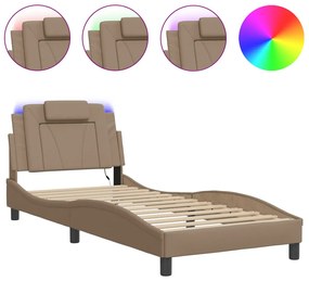 Giroletto con luci led cappuccino 90x200 cm in similpelle