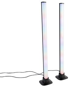 Lampada da tavolo nera incl. LED con telecomando e RGB - Arnold