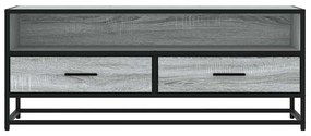 Mobile tv grigio sonoma 100x34,5x40cm legno multistrato metallo
