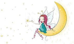 Carta da parati – Fata magica sulla luna