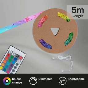 Brilo - LED RGB Striscia dimmerabile 6,6m LED/6W/USB + +TC
