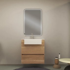 Mobile da bagno sospeso Paris di BADEN HAUS L 70 x H 72 x P 33.5 cm rovere laminato opaco, 2 cassetti