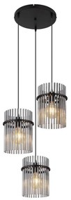 Globo 15698-3HR - Lampadario a sospensione con filo GORLEY 3xE27/60W/230V diametro 47 cm nero