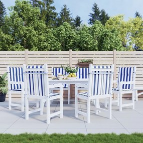 Cuscini Sedia Schienale Basso 6pz Strisce Bianche E Blu Tessuto /