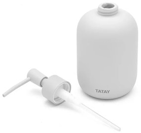 Dispenser sapone liquido dappoggio grigio chiaro in ceramica soft touch