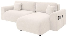 Divano angolare bianco allungabile (con composizione variabile) Lorine – Ropez