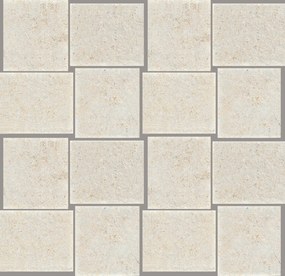 Pavimento rivestimento 30x30 mosaico 9,5 mm in gres porcellanato avorio Ragno Realstone Jerusalem 00R09G04