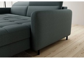 Divano angolare verde polveroso allungabile/con contenitore (con penisola a destra/con chaise lounge) e rivestimento in velluto Gomsi – ELTAP