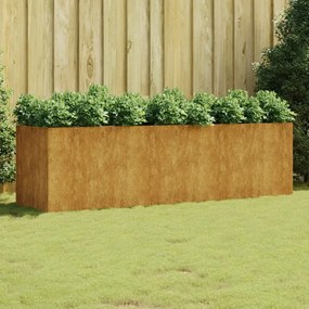 Fioriera Rialzata Da Giardino 280x80x80 Cm İn Acciaio Corten /