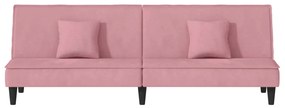 Divano letto rosa in velluto