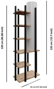 Lampada da terra con ripiani MODA DOR 1xE27/40W/230V nero/marrone