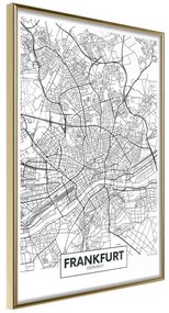 Poster  City map: Frankfurt  Cornice Quadri Cornice d'oro, Larghezza x Altezza Home decor 20x30