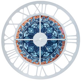 Arti e Mestieri Orologio decorato effetto Maiolica