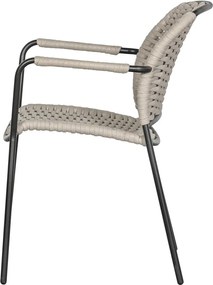 Set di 2 sedie da giardino in metallo nero e beige Taku - Exotan