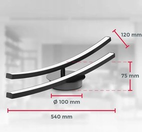 Plafoniera LED 2xLED/6W/230V 3000K nero