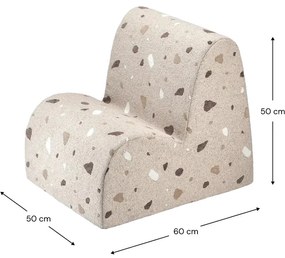Poltrona per bambini marrone chiaro con rivestimento in bouclé e ciniglia Terrazzo Cloud – Wigiwama