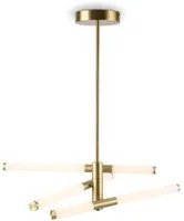 Lampadario A Sospensione Moderno Axis Alluminio Oro Acrilico 3 Luci Led 28W