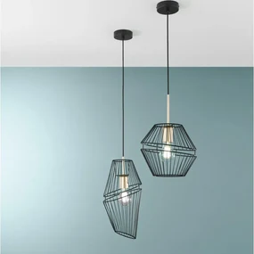 Lampadario Design Kiko nero paralume nero E27 Ø25cm LUCE AMBIENTE DESIGN