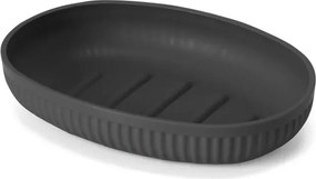 Porta saponetta da appoggio grigio in plastica rigida cannettata Arizona